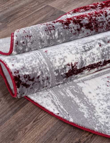 Турецкий ковер SATINE-S107B-KOYU-GREY-COKEN-RED-OVAL