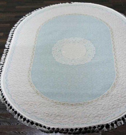 Турецкий ковер HUNKAR-07908A-BLUE-BLUE-OVAL
