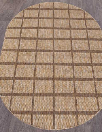 Ковёр VEGAS-S004-BEIGE-BROWN-OVAL