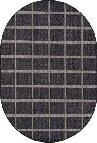 Ковёр VEGAS-S004-BLACK-GRAY-OVAL