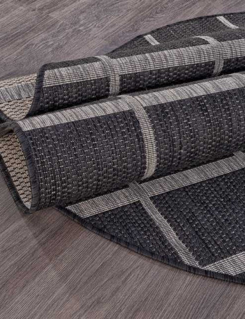 Ковёр VEGAS-S004-BLACK-GRAY-OVAL