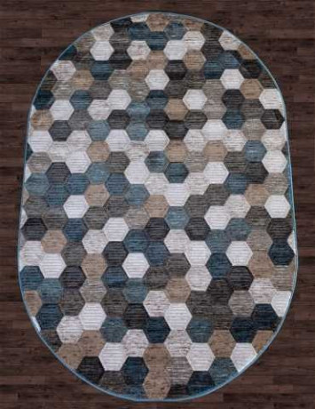Ковёр MATRIX D579-BEIGE-BLUE-OVAL