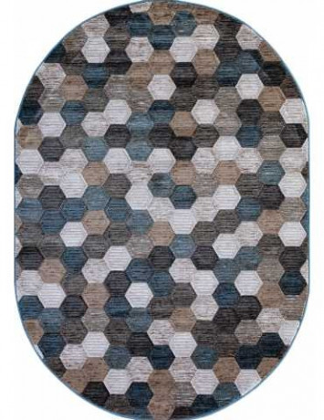 Ковёр MATRIX D579-BEIGE-BLUE-OVAL