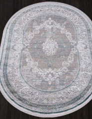 Турецкий ковер AJMAL-LP-292-CREAM-TURQUOISE-OVAL