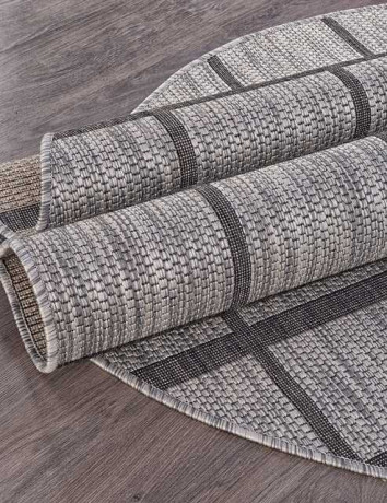 Ковёр VEGAS-S004-GRAY-BLACK-OVAL