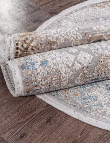 Турецкий ковер ALLURES-12025-CREAM-BLUE-OVAL