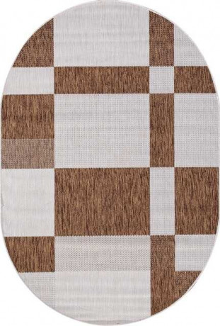 Ковёр VEGAS-S005-CREAM-BROWN-OVAL