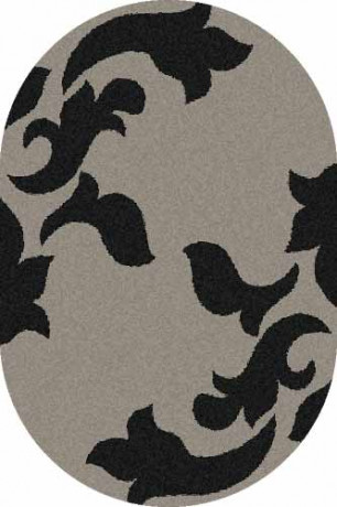 Овальный ковер PLATINUM T620 GRAY-BLACK