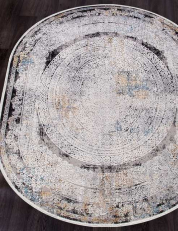 Турецкий ковер ERVA-18112-GRAY-BLACK-OVAL