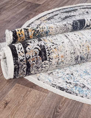 Турецкий ковер ERVA-18112-GRAY-BLACK-OVAL