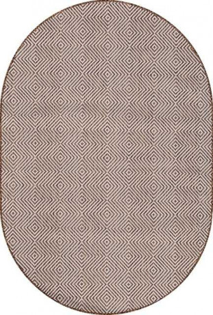 Ковёр VEGAS-S006-CREAM-BROWN-OVAL
