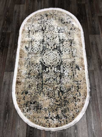 Турецкий ковер DOKU-9338B-GREY-BROWN-OVAL