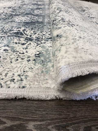 Турецкий ковер DOKU-9338H-BLUE-CREAM-OVAL