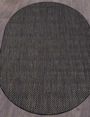 Ковёр VEGAS-S006-D-GRAY-BLACK-OVAL