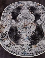 Турецкий ковер ERVA-18131-GRAY-BLACK-OVAL