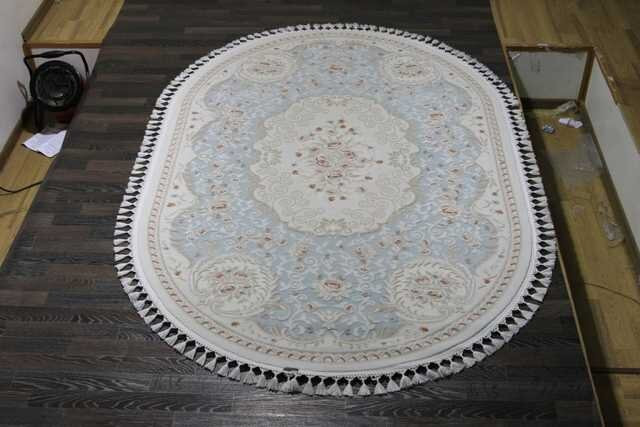 Турецкий ковер HUNKAR-7922-BLUE-BLUE-OVAL