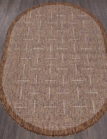 Ковёр VEGAS-S008-BROWN-CREAM-OVAL