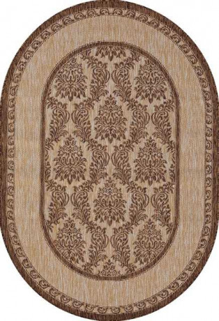 Ковёр VEGAS-S001-BEIGE-BROWN-OVAL
