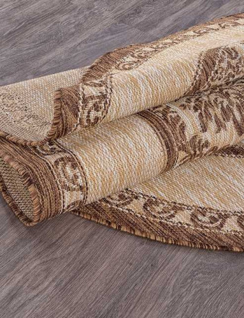 Ковёр VEGAS-S001-BEIGE-BROWN-OVAL