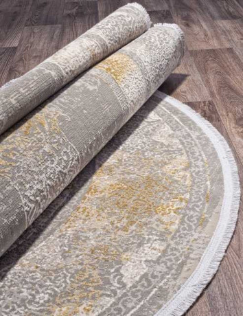 Турецкий ковер ATLAS-9305-GREY-BLUE-OVAL