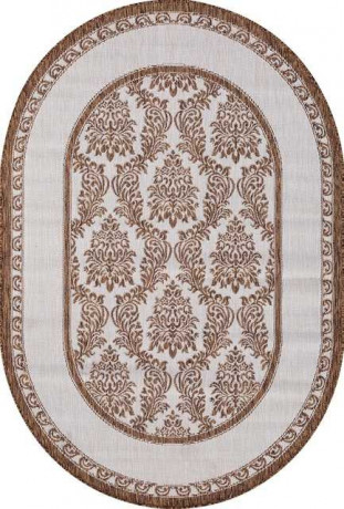 Ковёр VEGAS-S001-CREAM-BROWN-OVAL