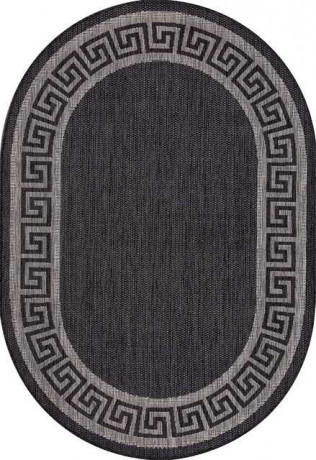 Ковёр VEGAS-S002-BLACK-GRAY-OVAL